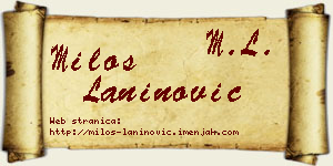 Miloš Laninović vizit kartica